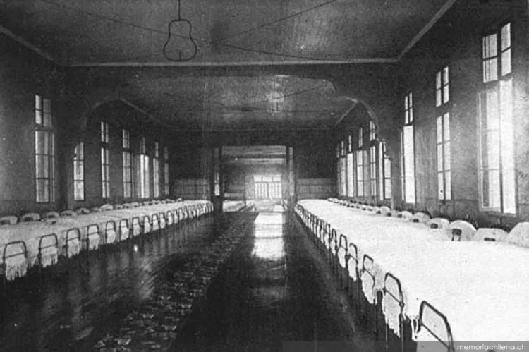 Casa de Orates: Pabellón Marcoleta en segundo piso — 1901 | Chile de Ayer