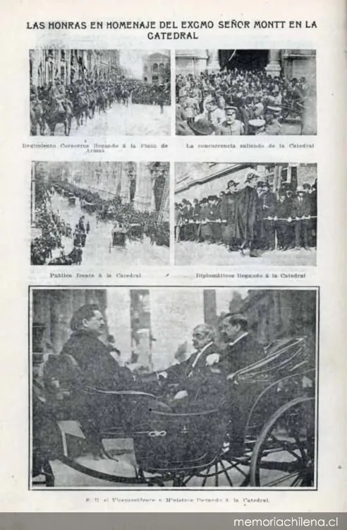 Las honras en homenaje del excmo. señor Montt en la Catedral, 1910 — 1910 | Chile de Ayer