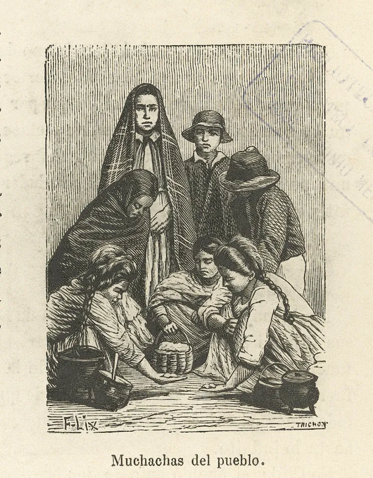 Muchachas del pueblo, 1872 — 1872 | Chile de Ayer