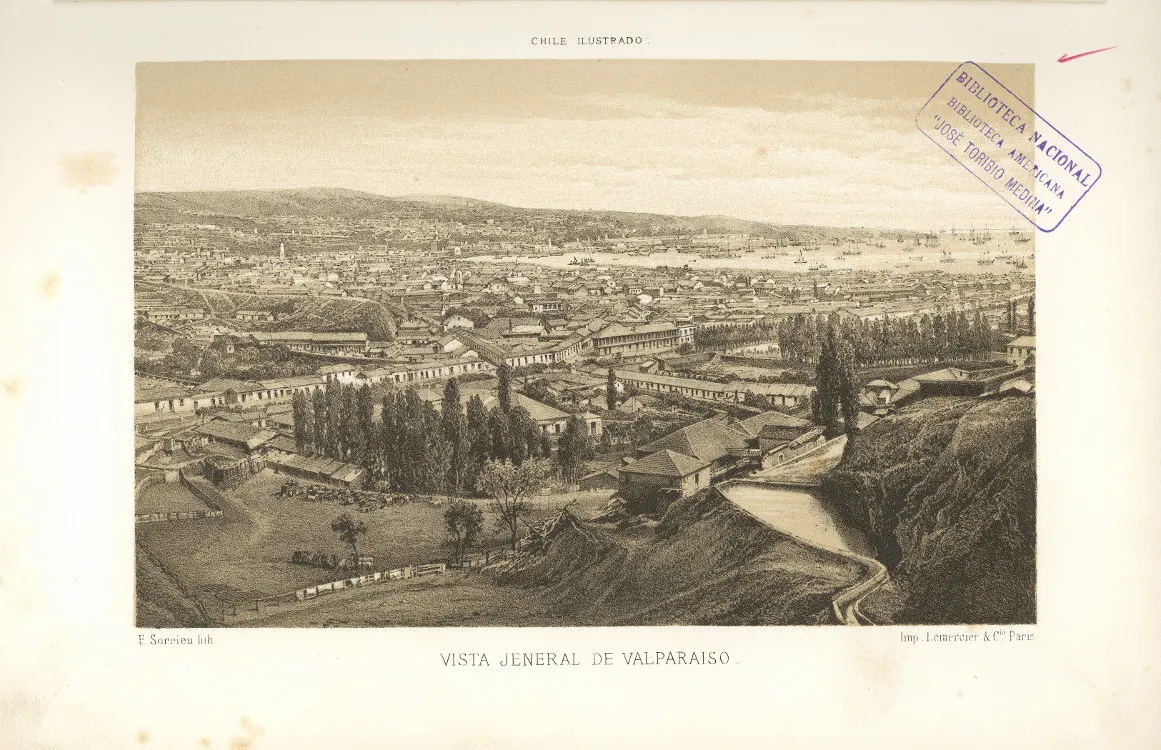 Vista jeneral de Valparaíso — 1872 | Chile de Ayer
