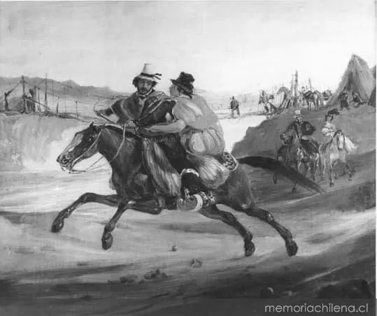 Paseo a caballo, hacia 1835 — 1835 | Chile de Ayer
