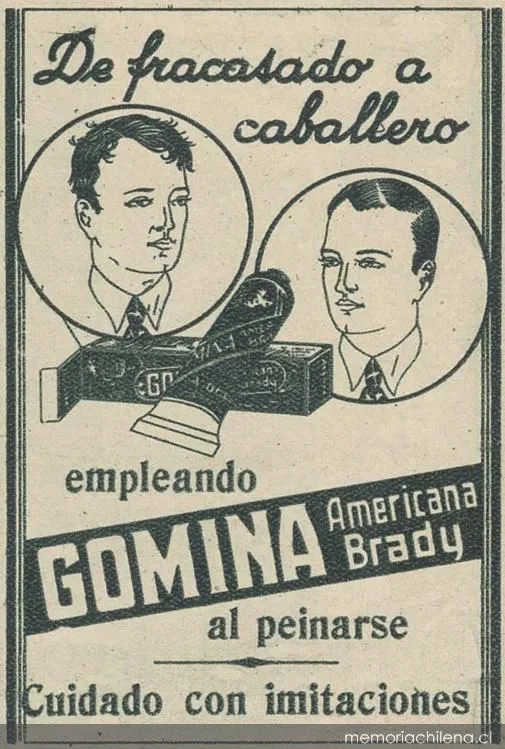 Gomina Americana Brady: de fracasado a caballero — 1931 | Chile de Ayer