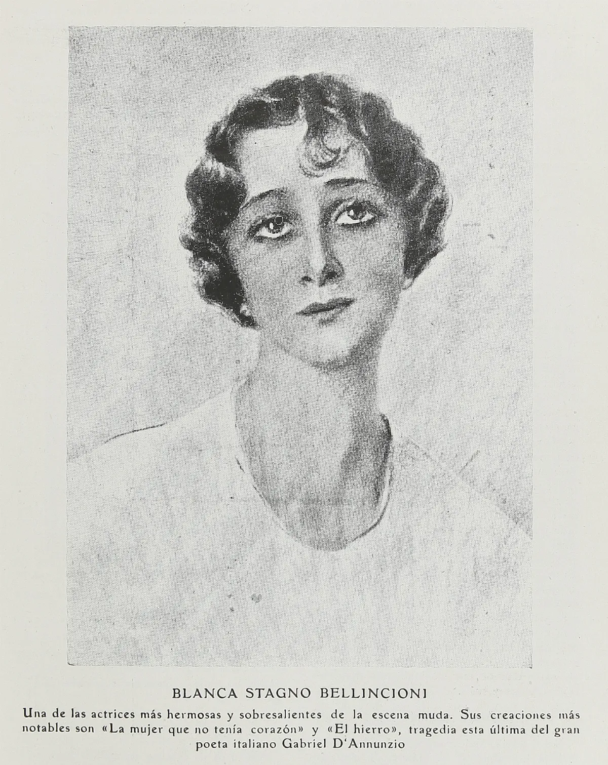 Blanca Stagno Bellincioni — 1918 | Chile de Ayer