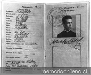 Pasaporte de Alberto Hurtado Cruchaga, 1924 — 1924 | Chile de Ayer