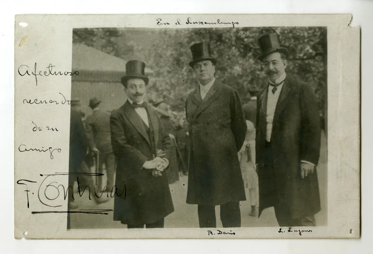 Francisco Contreras, Rubén Darío y Leopoldo Lugones — aprox. 1900 | Chile de Ayer