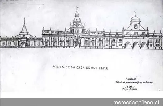 Vista de la Casa de Gobierno, hacia 1900 — 1900 | Chile de Ayer