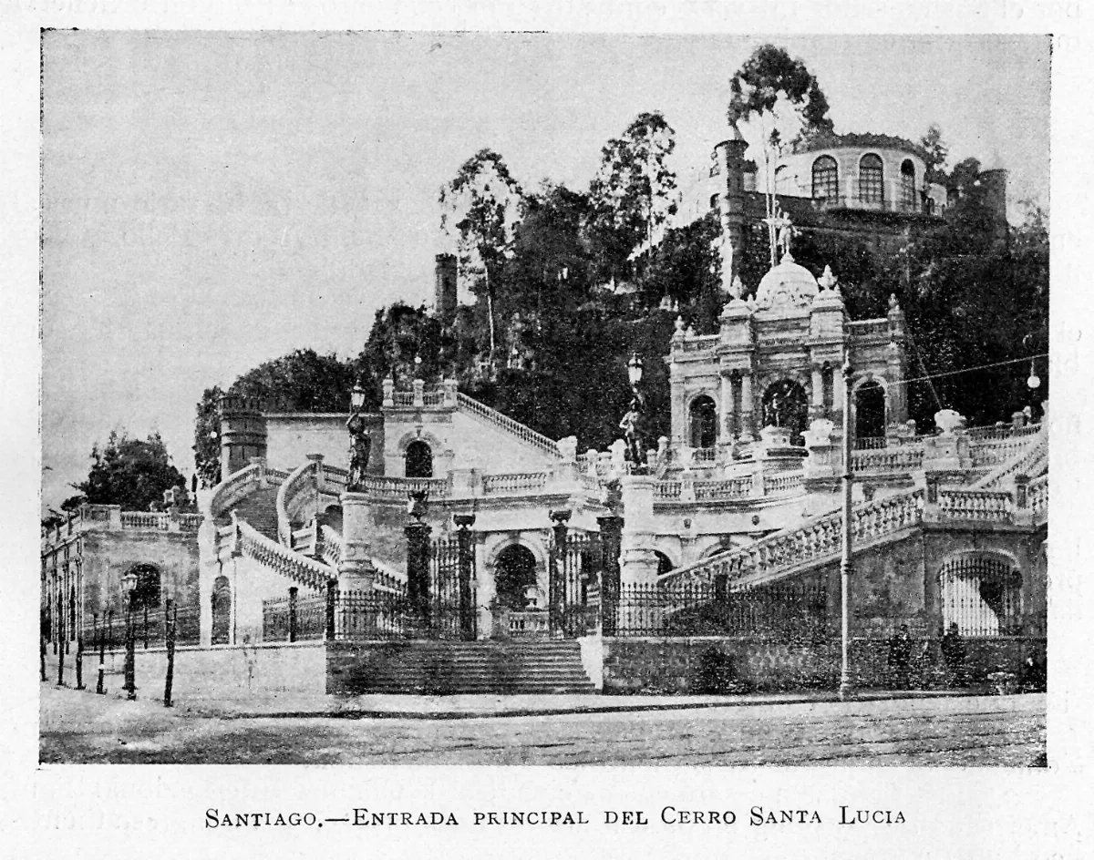 Entrada principal del Cerro Santa Lucía — 1910 | Chile de Ayer