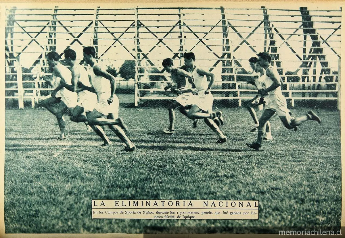 Eliminatoria de atletismo en los Campos de Sports de Ñuñoa, 1928 — 1927 | Chile de Ayer
