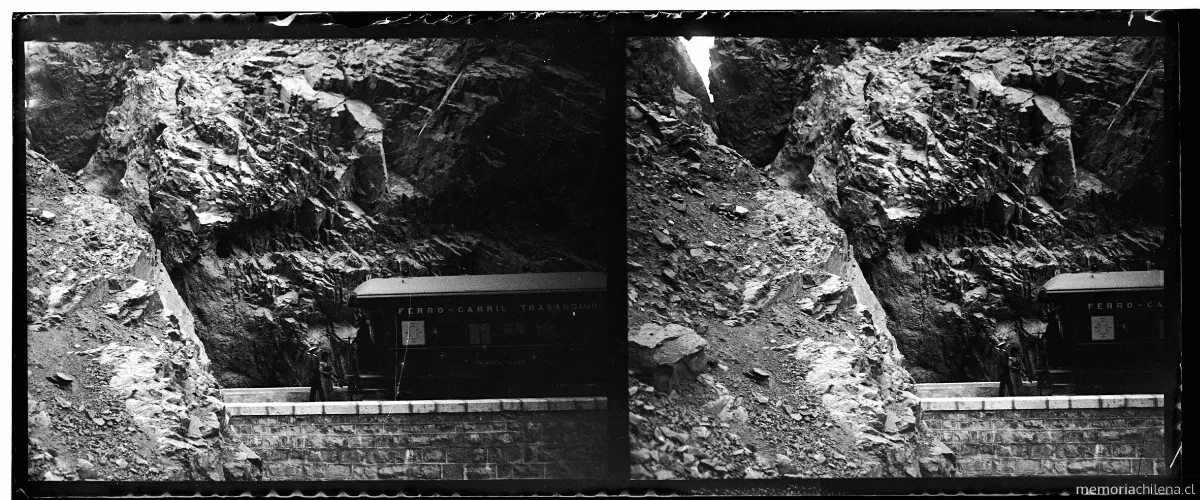 Ferrocarril transandino, Salto del Soldado, 3 de abril 1907 — 1907 | Chile de Ayer