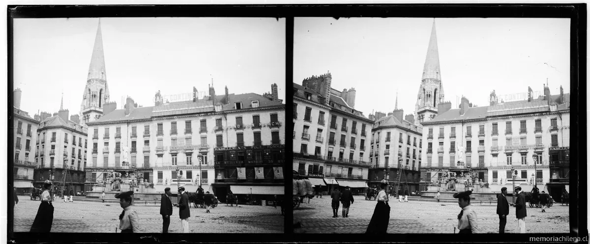 Place Royale, Nantes, Francia, septiembre 1907 — 1907 | Chile de Ayer