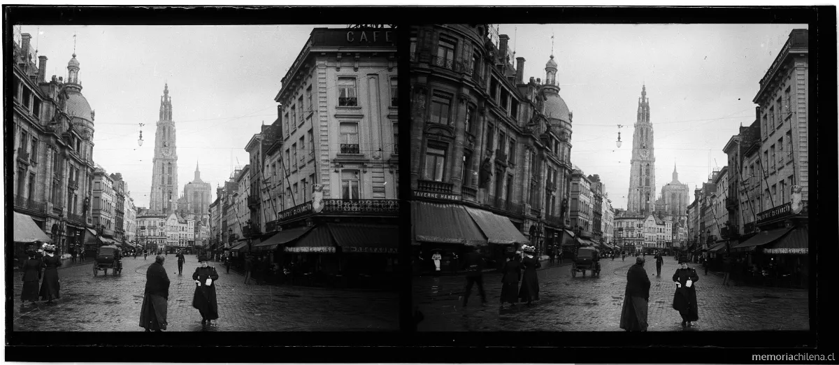 Vista de la catedral de Amberes, Bélgica, agosto 1909 — 1909 | Chile de Ayer