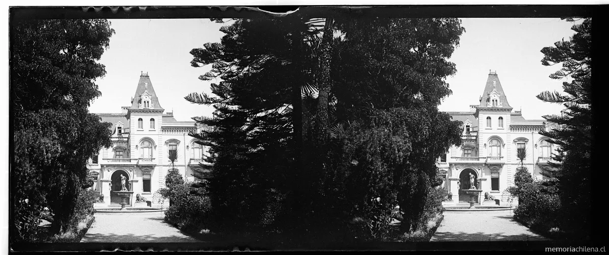 Parque y fachada del Palacio de Lota, 1907 — 1907 | Chile de Ayer