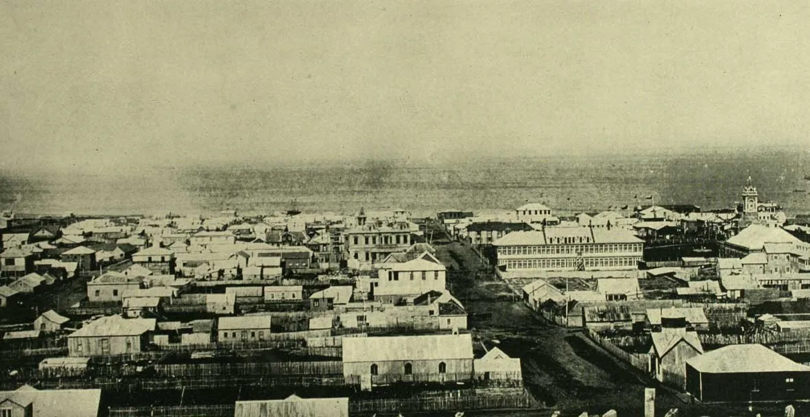 Vista de Punta Arenas, 1900 — 1900 | Chile de Ayer