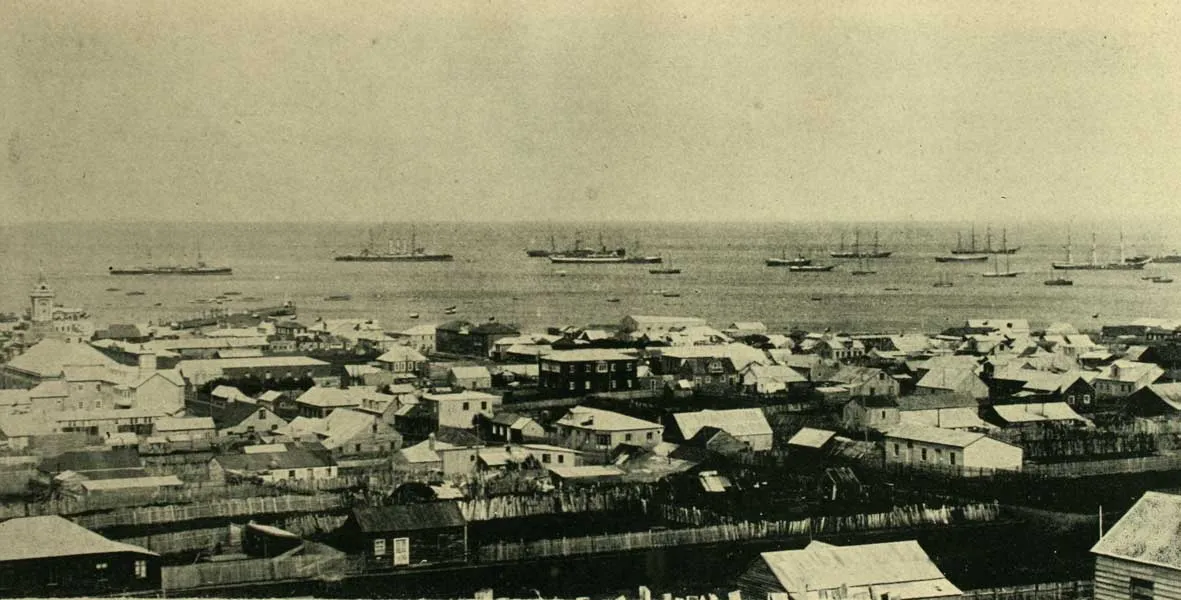 Vista de Punta Arenas, 1900 — 1900 | Chile de Ayer