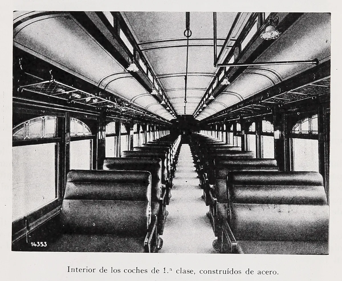 Interior de los coches de primera clase, 1931 — 1931 | Chile de Ayer