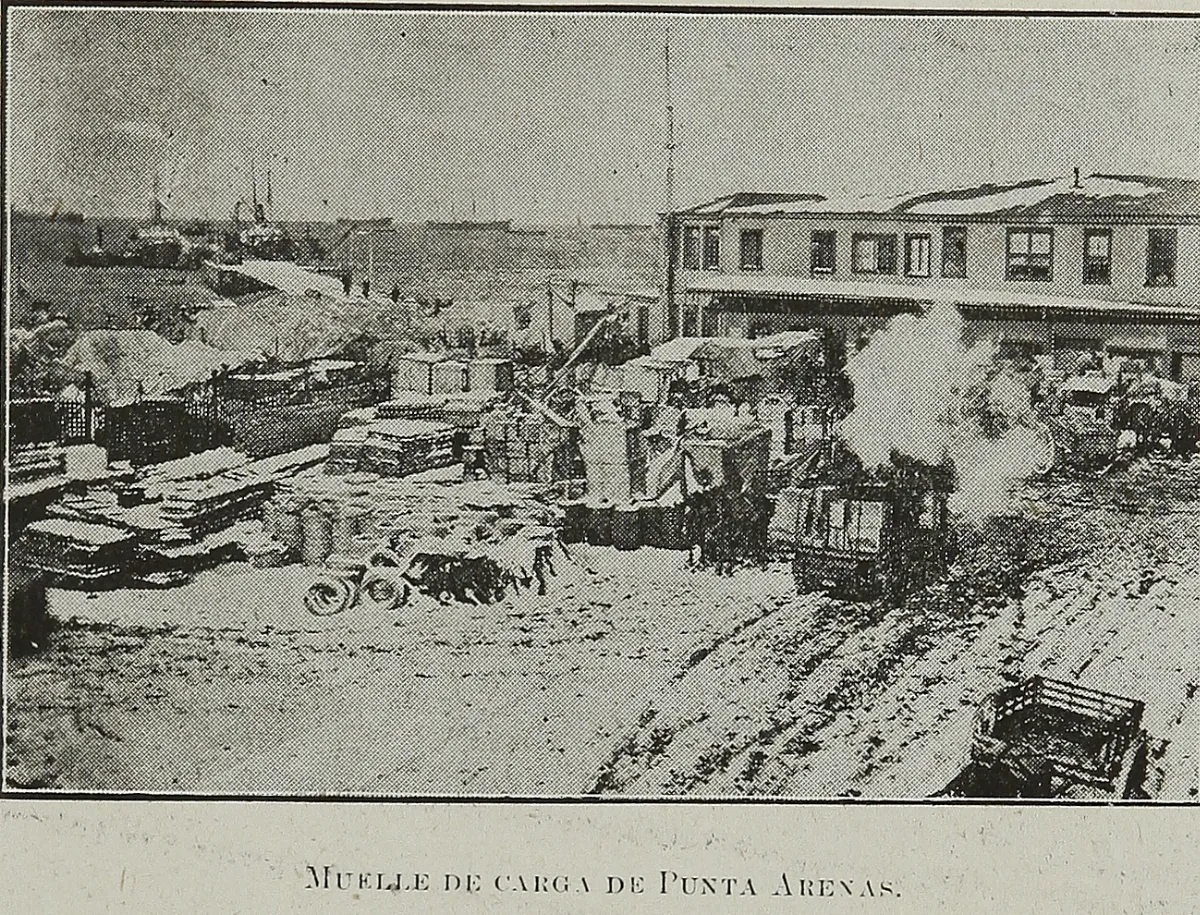 Muelle de carga de Punta Arenas, 1920 — 1920 | Chile de Ayer