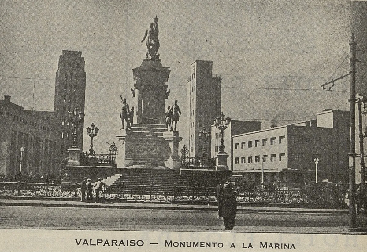 Monumento a la marina, Valparaíso, 1940 — 1940 | Chile de Ayer