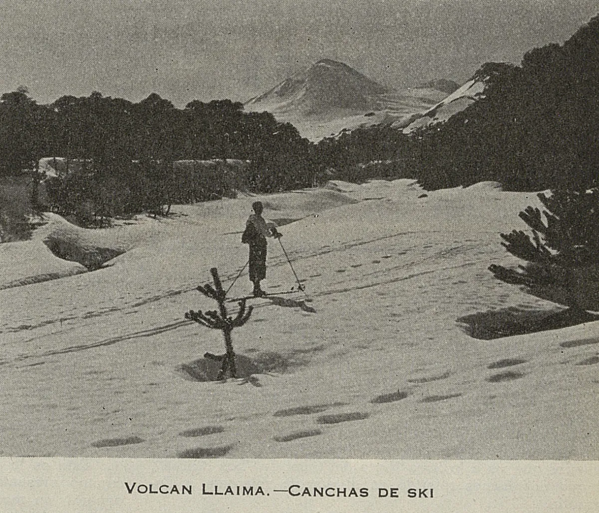 Canchas de esquí, Volcán Llaima, 1940 — 1940 | Chile de Ayer