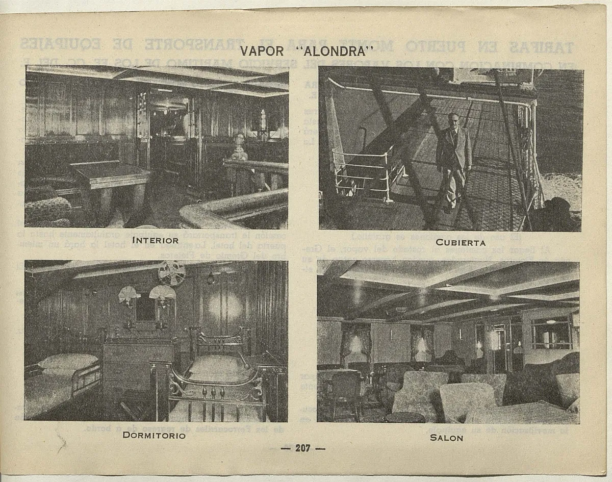Interior Vapor Alondra, 1940 — 1940 | Chile de Ayer