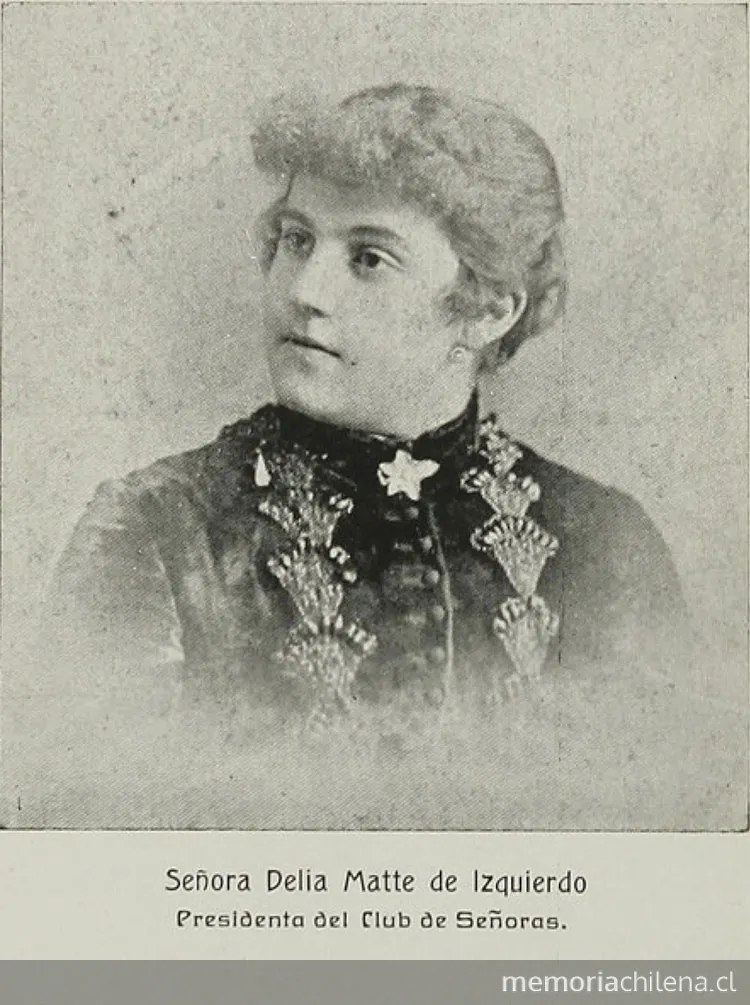Señora Delia Matte de Izquierdo, presidenta del Club de Señoras — 1918 | Chile de Ayer
