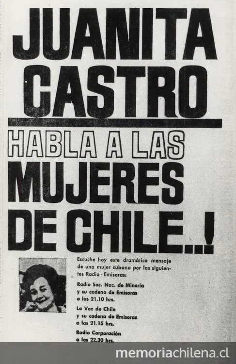 Juanita Castro habla a las mujeres de Chile — 1964 | Chile de Ayer