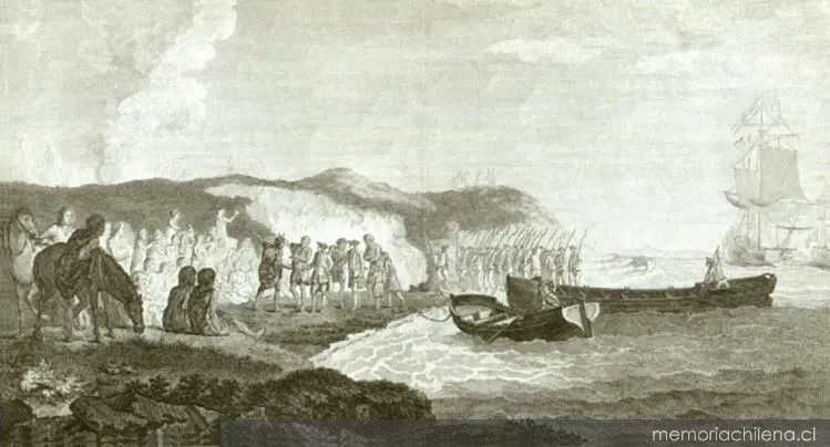 Entrevista del comodoro Byron con los Patagones, 1774 — 1774 | Chile de Ayer
