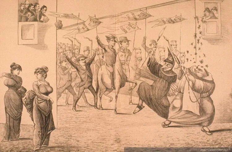El meeting liberal del 28 de febrero, 1885 — 1885 | Chile de Ayer
