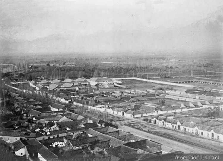 Maestranza de Vicuña Mackenna, ferrocarril del Llano del Maipo, 1860 — 1860 | Chile de Ayer