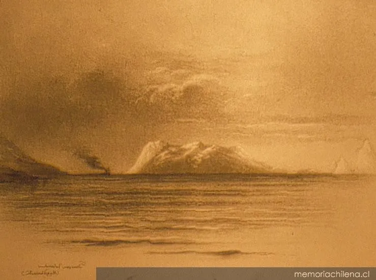 Vista de la Isla Dawson, hacia 1894 — 1894 | Chile de Ayer