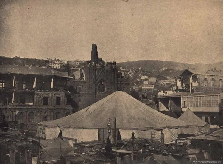 Convento de los Padres Franceses y Campamento, Valparaíso, 1906 — 1906 | Chile de Ayer