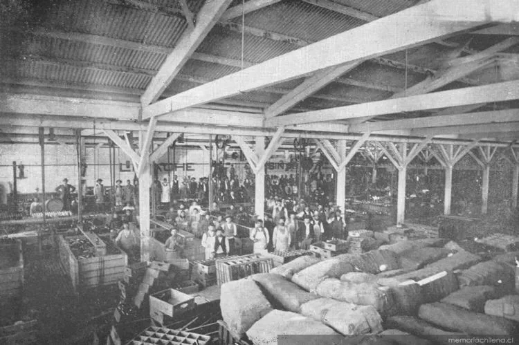 Compañía Cervecerías Unidas: taller de embotelladura y pasteurización, Santiago, 1902 — 1902 | Chile de Ayer