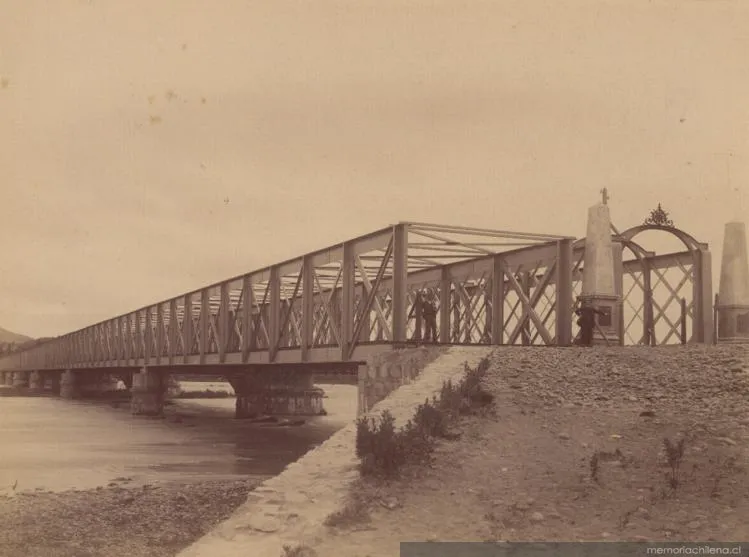 Puente férreo y carretero del Maule, hacia 1890 — 1890 | Chile de Ayer