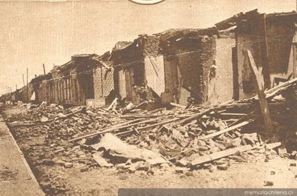 Consecuencias del terremoto de Talca: calle 7 Oriente, 1928 — 1928 | Chile de Ayer