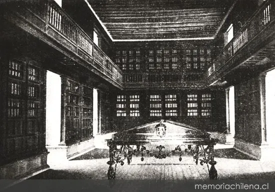 Interior Archivo de Indias de Sevilla, hacia 1928 — 1928 | Chile de Ayer