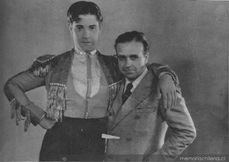 Carlos Borcosque junto a Ramón Novarro, ca. 1930 — 1930 | Chile de Ayer