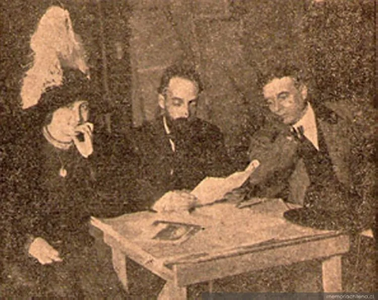 Manuel Magallanes Moure leyendo su drama La Batalla — 1900 | Chile de Ayer
