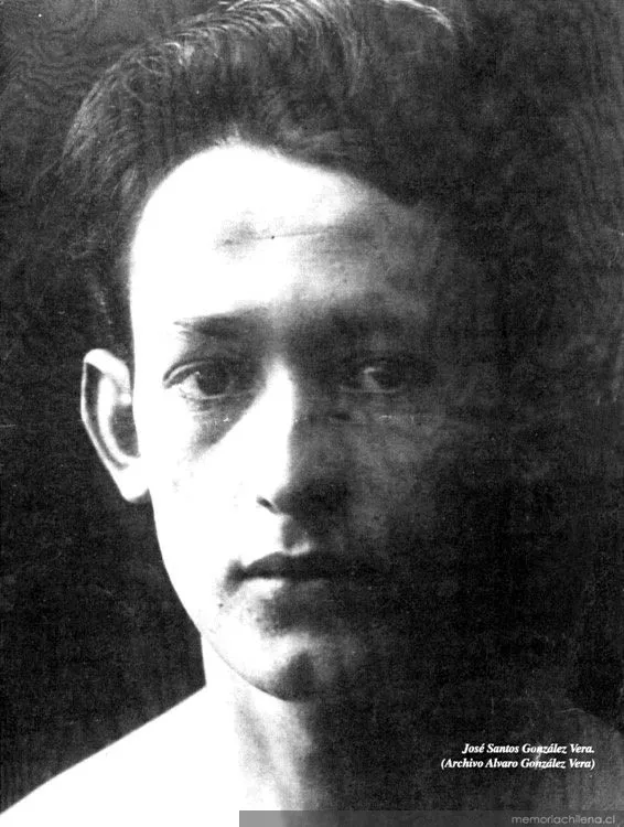 José Santos González Vera en su juventud, hacia 1913 — 1913 | Chile de Ayer