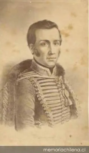 José Miguel Carrera en uniforme militar de gala — 1850 | Chile de Ayer