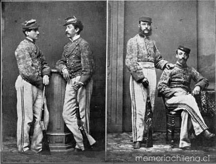 Oficiales bolivianos, hacia 1880 — 1879 | Chile de Ayer
