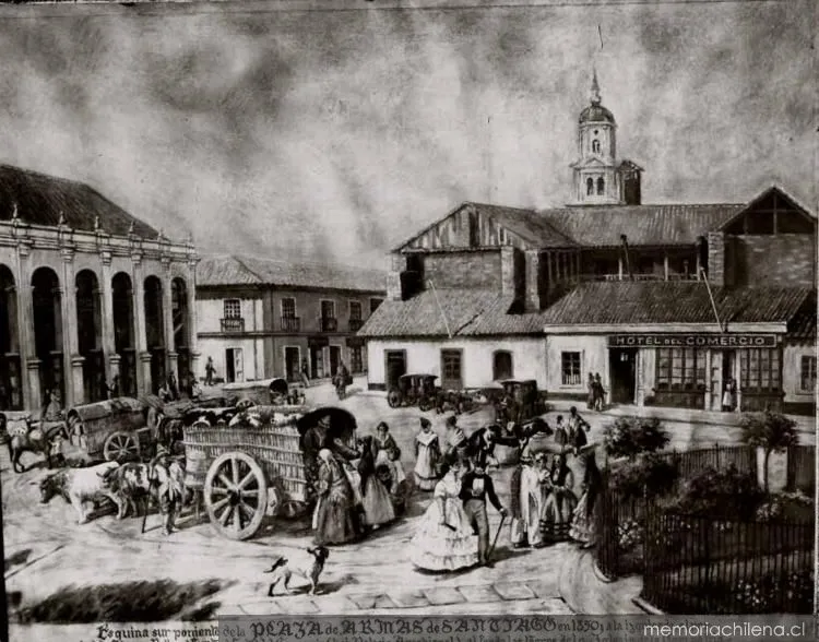 Plaza de Armas de Santiago, 1850 — 1850 | Chile de Ayer