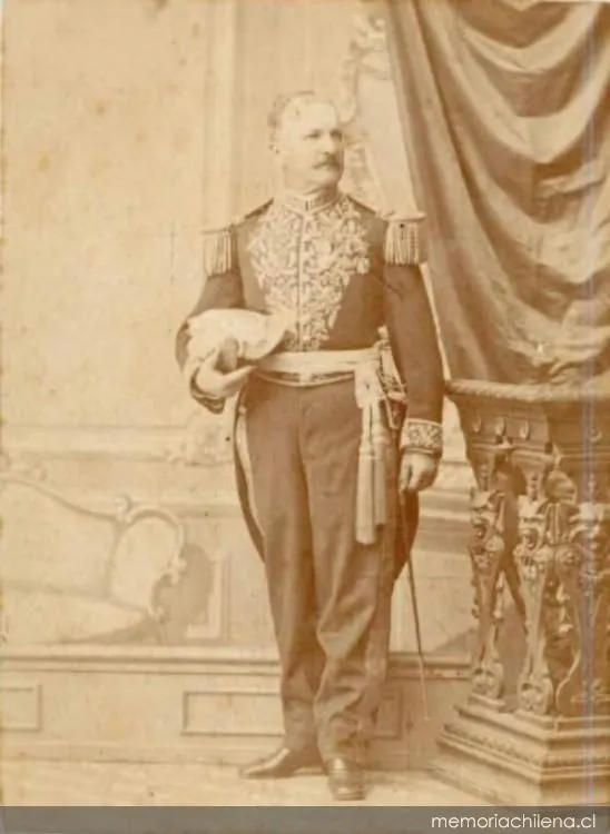 Manuel Baquedano : retrato de cuerpo entero de uniforme — 1880 | Chile de Ayer