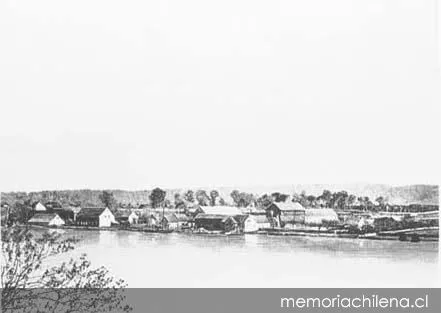 Isla Teja, panorama 1 en 1875 — 1875 | Chile de Ayer