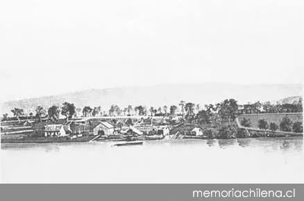 Isla Teja, panorama 2 en 1875 — 1875 | Chile de Ayer