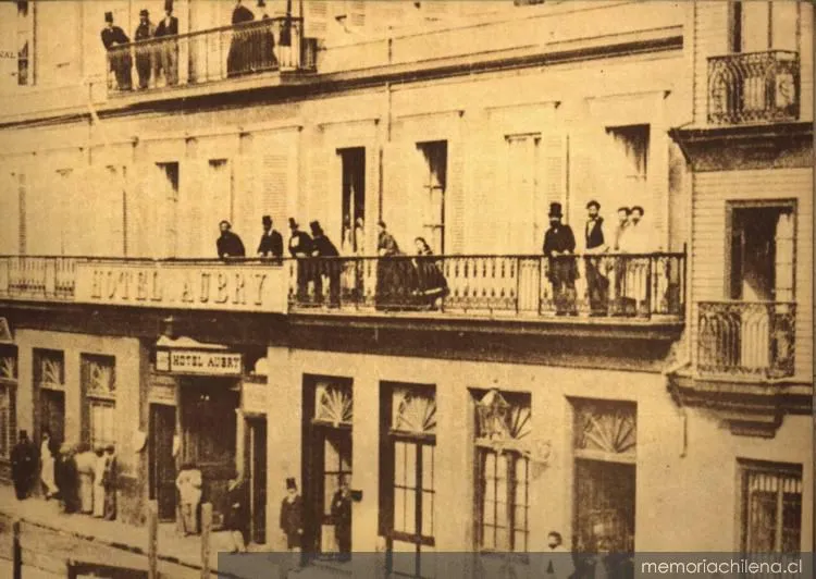 Hotel Aubry, Valparaíso, 1872 — 1872 | Chile de Ayer