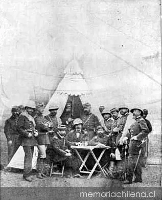 Primer Estado Mayor General, del Ejército Chileno, hacia 1880 — 1880 | Chile de Ayer
