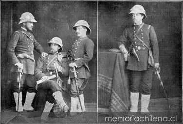 Oficiales del 3° de Línea, hacia 1880 — 1880 | Chile de Ayer