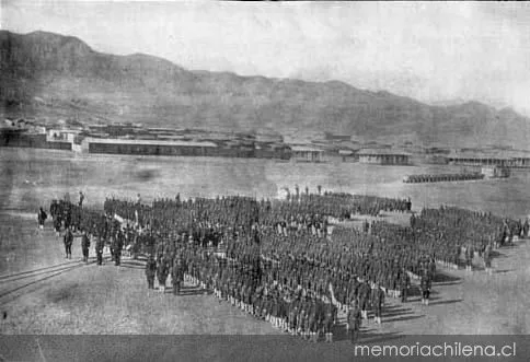 Regimiento N° 2 de Línea antes de embarcarse a Pisagua, 1879 — 1879 | Chile de Ayer