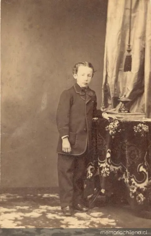 José Toribio Medina, retrato de cuerpo entero de niño, hacia 1860 — 1860 | Chile de Ayer