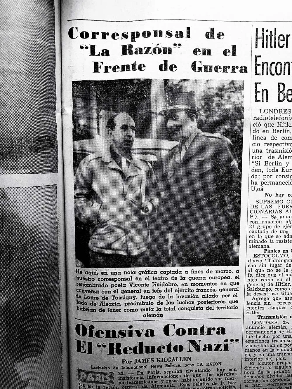 Vicente Huidobro como corresponsal en la Segunda Guerra Mundial — 1945 | Chile de Ayer