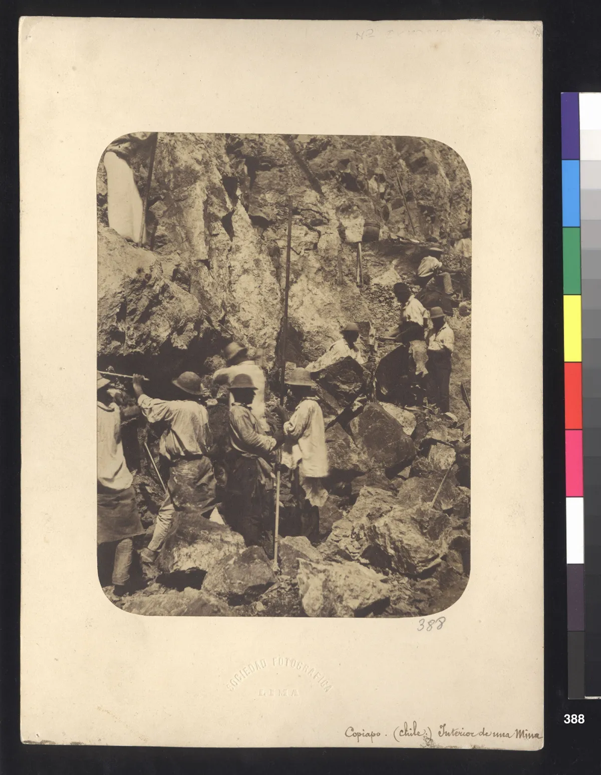 Interior de una mina en Copiapó (Chile) — 1863 | Chile de Ayer